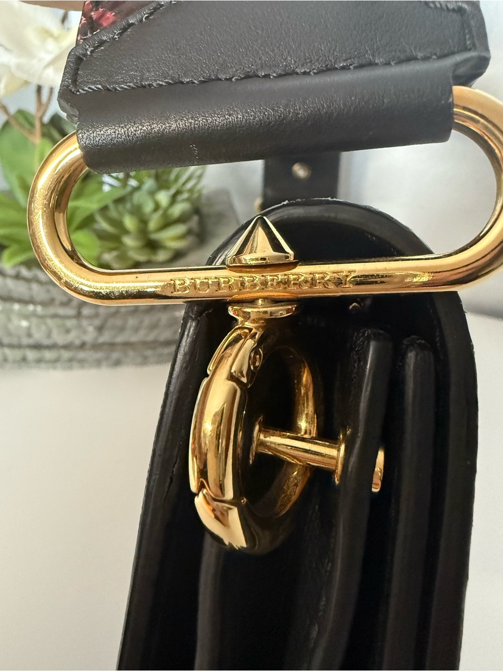 BURBERRY Python Patchwork Suede Buckle Bag - Picture 2 of 10